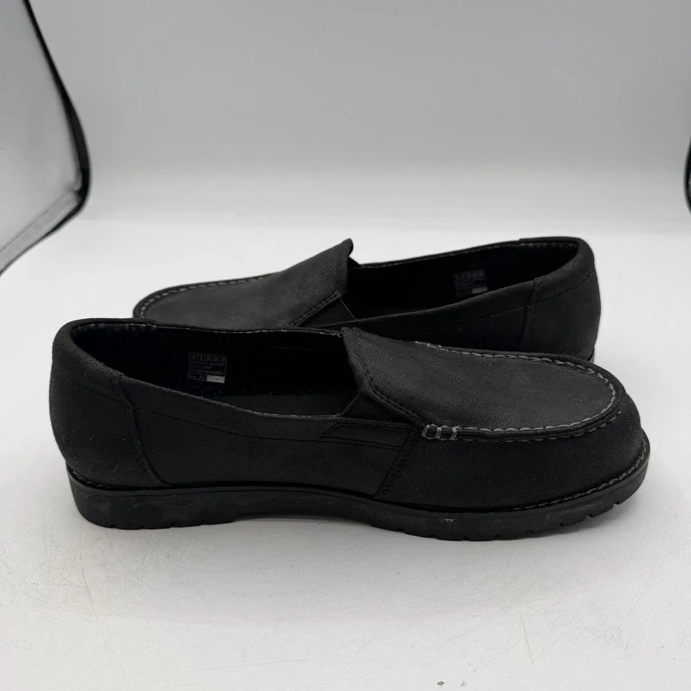BOBS Skechers Chill Lugs Central Look Loafers Womens 9 W WIDE Black Slip On Shoe